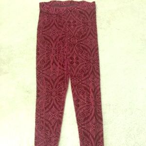 BlackMilk Wine Burned Velvet Leggings